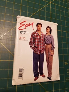Easy stitch'n save 8315 Misses' and Men's Shirt and Pull-On Pants - Picture 1 of 2