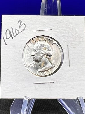 1963-P Washington Quarter 90% Silver 25c Super Shiny Coin - Image 1 of 4