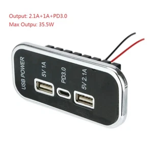 3 Ports For Truck ATV Boat Car PD Type-C USB Charger Power Adapter Outlet - Picture 1 of 4