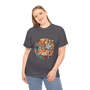 T-shirt donna vintage grafica maglietta tessuto cotone stampato casual corta - Foto 1 di 42