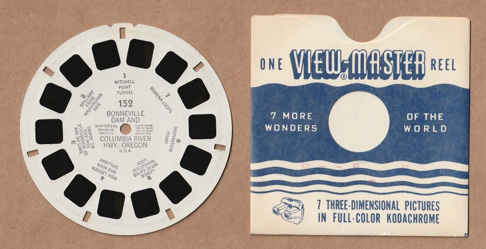 Vintage View-Master reel #152 Bonneville Dam and Columbia River Highway Oregon 1 - Image 1 of 1