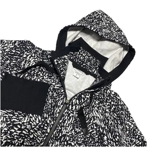 Chaqueta con Capucha Athleta Para Mujer Pequeña Negra Blanca Athleisure Cremallera Completa Agujeros para Pulgares - Imagen 1 de 13