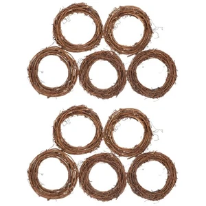 2 Pack Wreaths for Front Door Small Kitchen Cabinets Rattan Frame - Picture 1 of 12