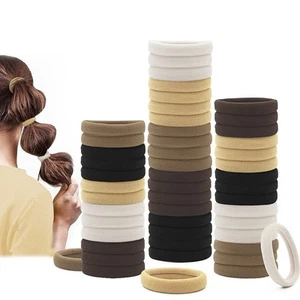 Hair Ties for Women Ponytail Holders Neutral Color 50 Pieces - Picture 1 of 6