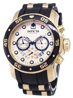 Invicta Pro Diver Stainless Steel Gold Dial 17566 Chronograph Quartz Mens Watch - image 1 of 4
