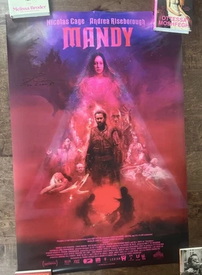 Póster Panos Cosmatos Nicolas Cage Mandy 27x40 DS firmado por Richard Brake Foto 1 de 2