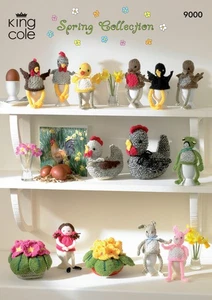 King Cole Knitting Pattern Spring Collection - Easter Egg Cosies Primulas 9000 - Picture 1 of 2