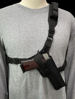 For ANY 5" KIMBER 1911, Right Hand CHEST Holster with Extra Mag Holder - Image 1 of 4