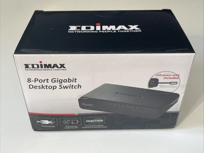 EDIMAX 8 Port Gigabit Desktop Switch ES-5800G V3 (EU Power) - NEW IN SEALED BOX - Image 1 of 3
