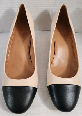 Bomba de ballet J Crew para mujer colorblock talla 8 nude negra puntera  Foto 1 de 4