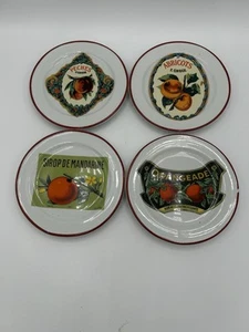Set of 4 Williams Sonoma Rosanna HARVEST MARKET Fruits APPETIZER Plates Italy - Picture 1 of 5