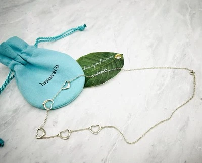 COLLANA PENDENTE TIFFANY & CO. ELSA PERETTI ARGENTO STERLING 5 CUORI APERTI - Immagine 1 di 4