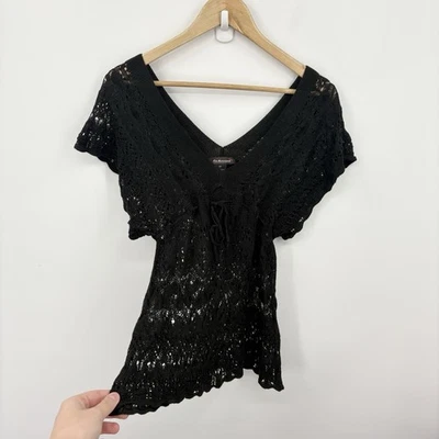 Top Babydoll de ganchillo Y2K para mujer mediano capricho bruja hada grunge romántico Foto 1 de 4