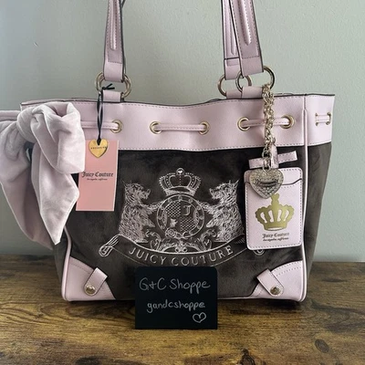 Nuevo Bolso de Mano Viral Juicy Couture Clásico Scottie Dogs Daydreamer Rosa Marrón Foto 1 de 4