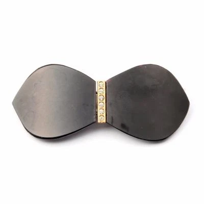 Victoriano Checo Negro Jet Luto Vidrio Estrás Zapato Cinturón Bolso Hebilla Cierre Foto 1 de 2