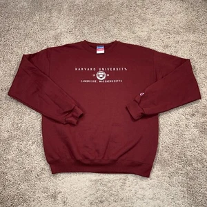 Harvard Sweatshirt Adult Medium Crimson Red Champion Cambridge Mass University - Picture 1 of 9