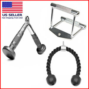 Fitness Tricep Rope V Press Down Rubber Stoppers Strength Machine Attachment 3PC