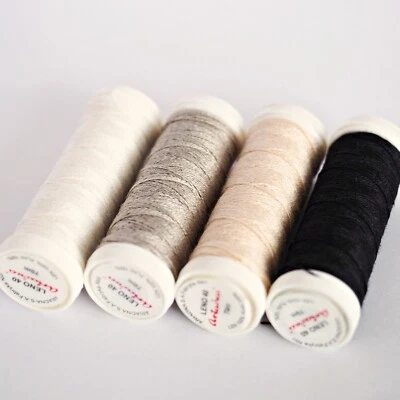 Linen Thread 70m Fine Unwaxed Natural 2 ply Spool 100% Linen Natural - Image 1 of 4