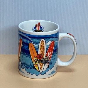 Vintage Surf's Up Hawaii Coffee Mug - Colorful Surfboard Design - Picture 1 of 3