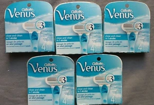 5 Packs of 4  Gillette Venus Cartridges Blades Refills Shaver 20 Total  - Picture 1 of 1