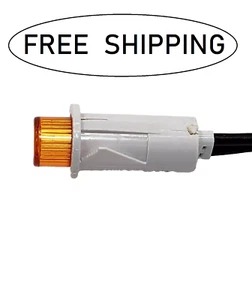 (1x) 12-14VAC/DC  80mA -1/2" Amber Incandescent Panel Mount Indicator - 6" Leads - Picture 1 of 2