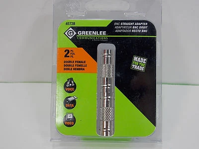 NUEVO PACK DE 2 ADAPTADORES RECTOS GREENLEE 45728 BNC DOBLE HEMBRA Foto 1 de 3