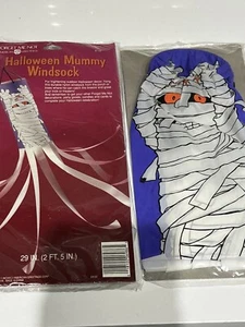 Set Of 2–Vintage Halloween MUMMY Windsock New- AMERICAN GREETINGS CORP - Picture 1 of 6