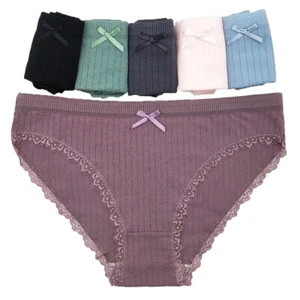 Paquete de 6 Mujeres Algodón Knickers Sexy Bikini Ropa Interior Bragas Sin costuras Lencería - Imagen 1 de 16