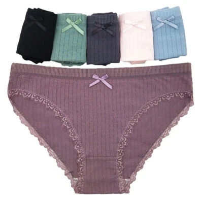 6 Pack Womens Cotton Knickers Sexy Bikini Underwear Seamless Panties Lingeries - Image 1 of 4