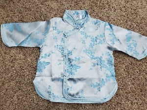 Girls Chinese Blue Shirt Size 4 by LAOGUDAI Traditional Style - Picture 1 of 5