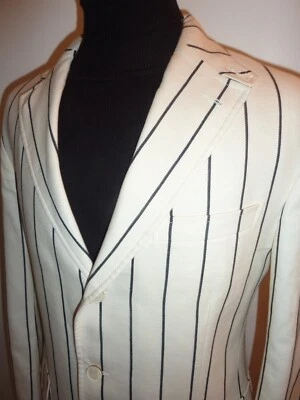 Faconnable Stripe Boating Blazer 42 Ivory Black Rowing Regatta Jacket Sport Coat - Image 1 of 4