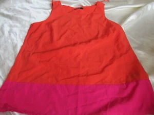 George Ladies Bright Orange & Hot Pink Tunic Blouse Top Size 18 - Foto 1 di 2