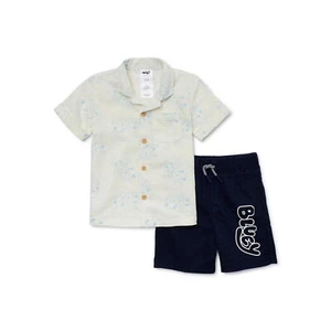 Bluey Toddler Boys Button Front Top and Shorts Set, 2-Piece 5T - Picture 1 of 3