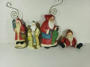 4 Santa Tree Ornaments Christmas Figures - Picture 1 of 8
