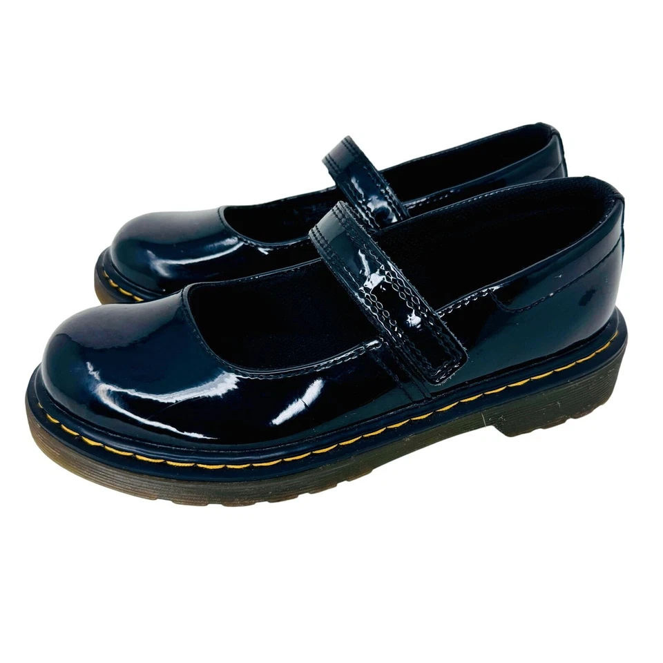 Dr. Martens Maccy Mary Jane Shoes Round Toe Patent Leather Black Junior Size 2 - Image 1 of 4