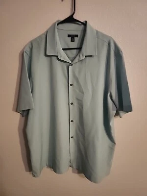 Рубашка мужская Alfani 2XL как новая цвет на пуговицах короткий рукав полиэстер повседневная - Изображение 1 из 3