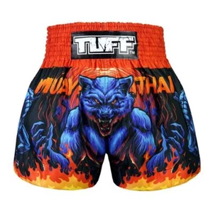 TUFF Muay Thai Shorts Midnight Werewolf Kickboxing Trunks Muay Thai Fight Shorts - Picture 1 of 6