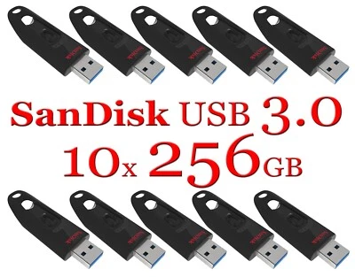 Лот 10 x SanDisk 256GB Cruzer Ultra USB 3.0 флэш-накопитель SDCZ48-256G читать 150 МБ/с - Изображение 1 из 4