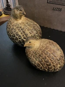 pair￼ Of Vintage OTAGIRI Stoneware Quail Figurines - Picture 1 of 12
