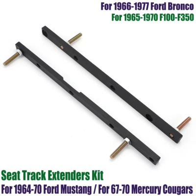 For 1964-1970 Mustang & 67-70 Cougar Bronco Seat Track Extensions Extenders Kit Foto 1 de 4
