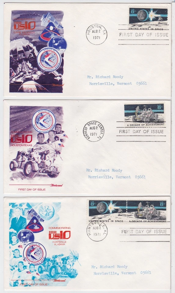 TurtlesTradingPost- Apollo Moon Landing - #1434-35 1971 FDC Fleetwood - All 3 - Image 1 of 1