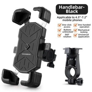 New ROCKBROS Quick Release Phone Holder Shockproof 360° Adjustable Anti-slip - Picture 1 of 12