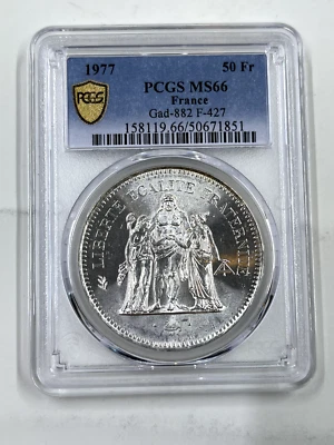 1977 50Fr PCGS MS66 法国 Gad-882 F-427 — 第 1/4 张图片