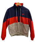 Manteau veste vintage Nike 1/3 bouton avec sweat à capuche rouge bleu junior taille L