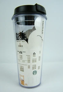 Bicchiere da caffè/tè acrilico Starbucks Tainan Taiwan 2015 - 16 oz - con coperchio "RARO" - Foto 1 di 12
