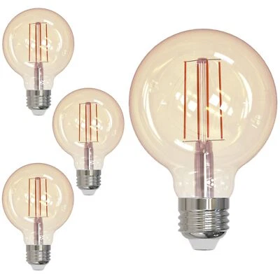 Diodesy 4PK LED G25 Filament Light Bulb All Dimmer 5W 40W E26 2200K 450LM CRI90 - Image 1 of 4