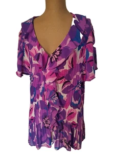 Separates by NY City Design Co Woman Purple Multicolor Blouse 3X NWT - Picture 1 of 5