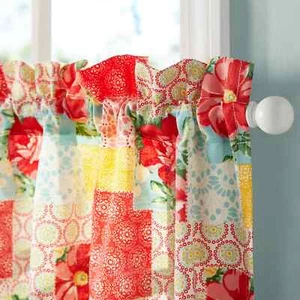 Juego de 3 cortinas de cocina Pioneer Woman patchwork niveles cenefa 60x36"L - Imagen 1 de 15