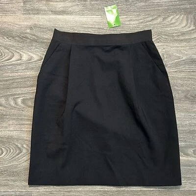 NUEVO CON ETIQUETAS Falda Lápiz Kate Spade New York Talla 4 Lazo Sobre la Rodilla Negra Preppy Clásica Foto 1 de 4