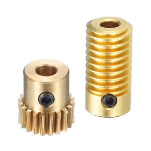 Worm Gear Set 4mm Wheel Shaft Brass 0.5M 20:1 Reduction Rate Drive Gear Box - Picture 1 of 5
